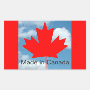Sticker Rectangulaire Drapeau du Canada, fabriqué au Canada