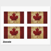 Sticker Rectangulaire Drapeau du Canada / grunge (Feuille)