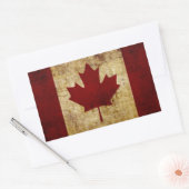 Sticker Rectangulaire Drapeau du Canada / grunge (Enveloppe)