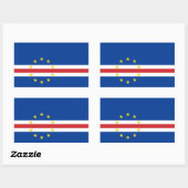 Sticker Rectangulaire Drapeau du Cap-Vert (Feuille)