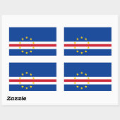 Sticker Rectangulaire Drapeau du Cap-Vert (Feuille)