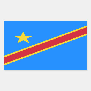 Sticker Rectangulaire Drapeau du Congo Kinshasa