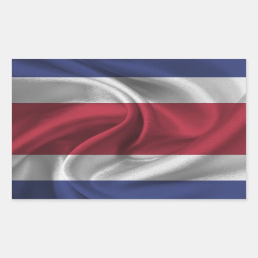 Sticker Rectangulaire Drapeau du Costa Rica (Devant)