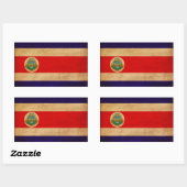 Sticker Rectangulaire Drapeau du Costa Rica (Feuille)
