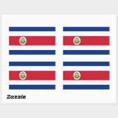 Sticker Rectangulaire Drapeau du Costa Rica/République (Feuille)