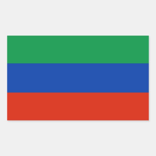 Sticker Rectangulaire Drapeau du Daghestan (Devant)