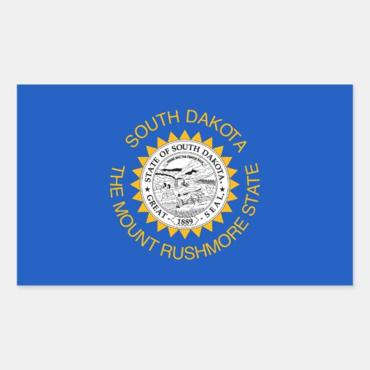 Sticker Rectangulaire Drapeau du Dakota du Sud (Devant)