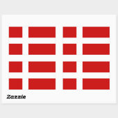 Sticker Rectangulaire Drapeau du Danemark (Feuille)