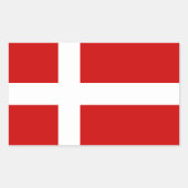 Sticker Rectangulaire Drapeau du Danemark (Devant)