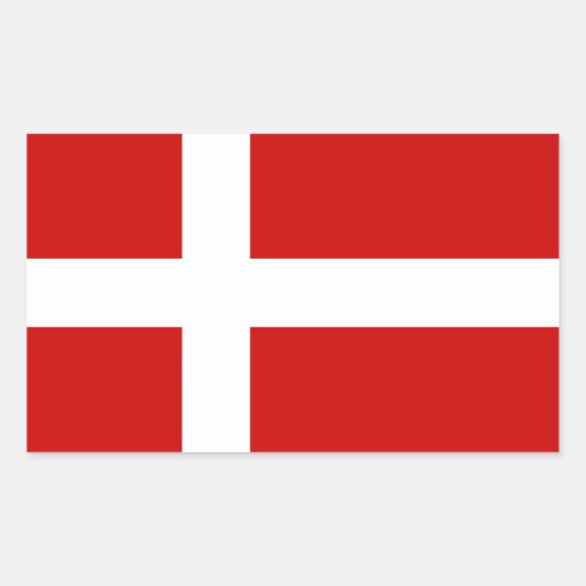 Sticker Rectangulaire Drapeau du Danemark (Devant)