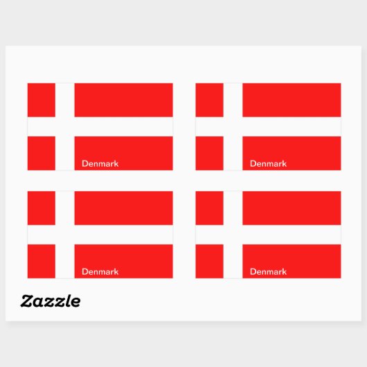 Sticker Rectangulaire Drapeau du Danemark (Feuille)