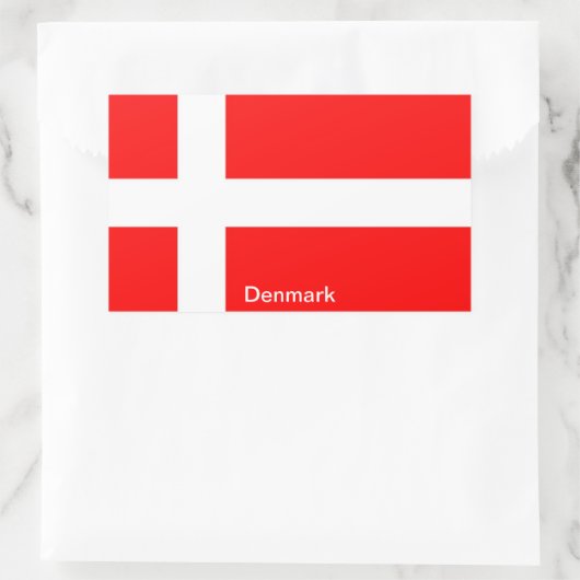 Sticker Rectangulaire Drapeau du Danemark (Sac)