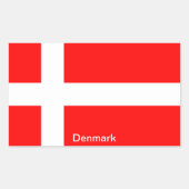 Sticker Rectangulaire Drapeau du Danemark (Devant)