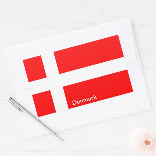 Sticker Rectangulaire Drapeau du Danemark (Enveloppe)