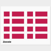 Sticker Rectangulaire Drapeau du Danemark (Feuille)