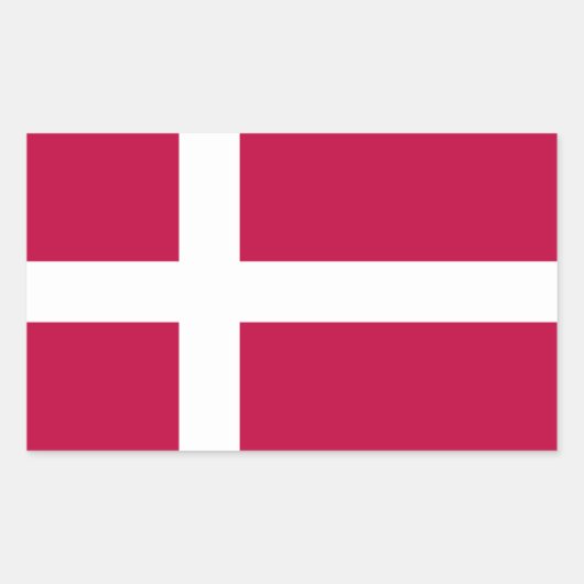 Sticker Rectangulaire Drapeau du Danemark (Devant)