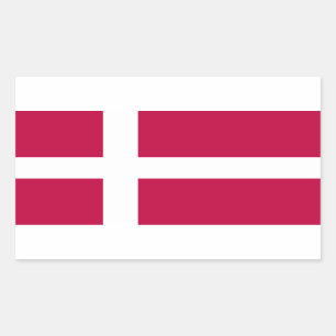 Sticker Rectangulaire Drapeau du Danemark
