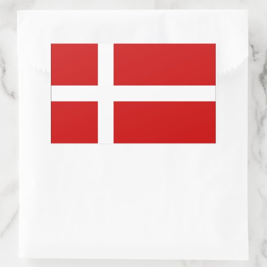Sticker Rectangulaire Drapeau du Danemark (Sac)