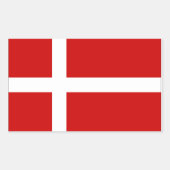 Sticker Rectangulaire Drapeau du Danemark (Devant)