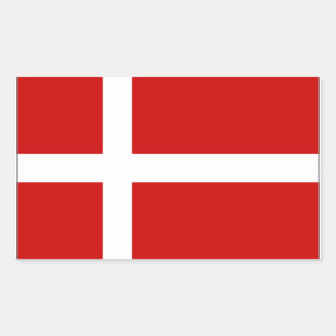 Sticker Rectangulaire Drapeau du Danemark