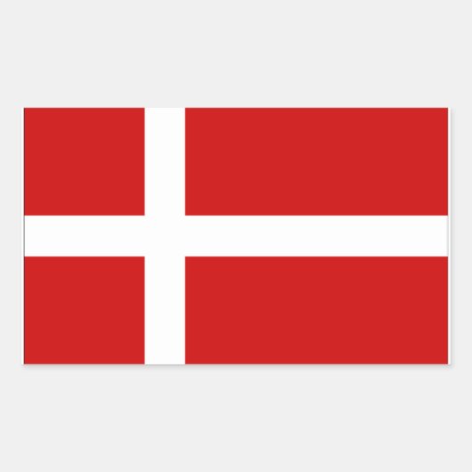 Sticker Rectangulaire Drapeau du Danemark (Devant)