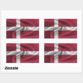 Sticker Rectangulaire Drapeau du Danemark (Feuille)