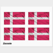 Sticker Rectangulaire Drapeau du Danemark (Feuille)