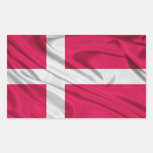 Sticker Rectangulaire Drapeau du Danemark (Devant)