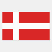 Sticker Rectangulaire Drapeau du Danemark (Devant)
