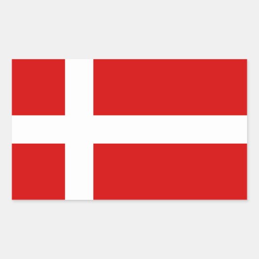 Sticker Rectangulaire Drapeau du Danemark (Devant)