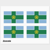 Sticker Rectangulaire Drapeau du Derbyshire (Feuille)