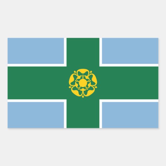 Sticker Rectangulaire Drapeau du Derbyshire (Devant)