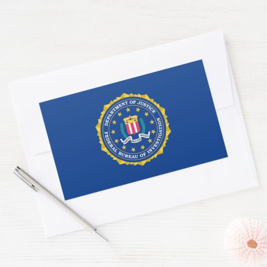 Sticker Rectangulaire Drapeau du FBI (Enveloppe)