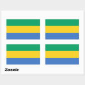 Sticker Rectangulaire Drapeau du Gabon (Feuille)