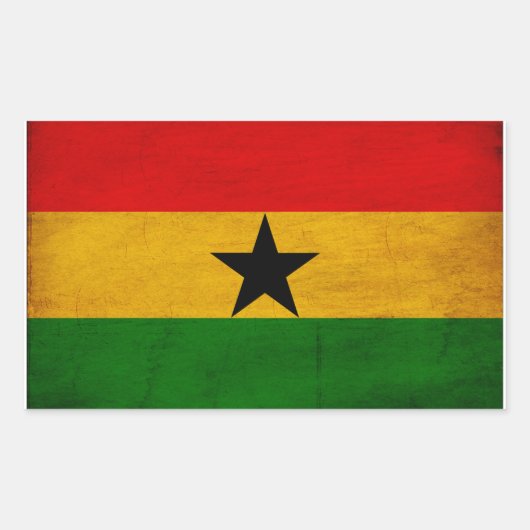 Sticker Rectangulaire Drapeau du Ghana (Devant)