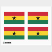 Sticker Rectangulaire Drapeau du Ghana (Feuille)