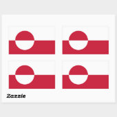 Sticker Rectangulaire Drapeau du Groenland (Feuille)