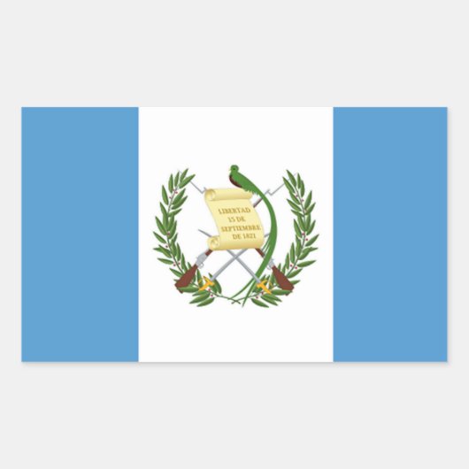 Sticker Rectangulaire Drapeau du Guatemala - Amérique centrale (Devant)