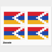 Sticker Rectangulaire Drapeau du Haut-Karabagh (Feuille)