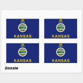 Sticker Rectangulaire Drapeau du Kansas (Feuille)