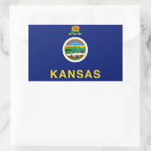 Sticker Rectangulaire Drapeau du Kansas (Sac)