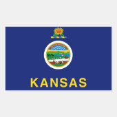 Sticker Rectangulaire Drapeau du Kansas (Devant)