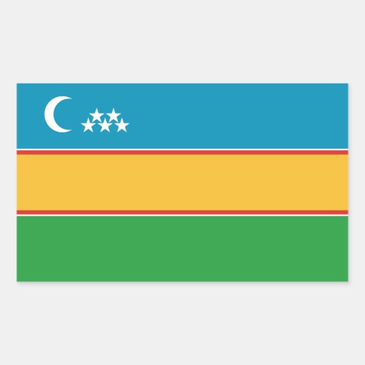Sticker Rectangulaire Drapeau du Karakalpakstan (Devant)