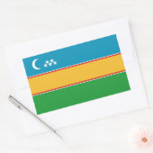 Sticker Rectangulaire Drapeau du Karakalpakstan (Enveloppe)