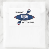 Sticker Rectangulaire Drapeau du Kayak Wyoming (Sac)