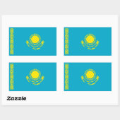 Sticker Rectangulaire Drapeau du Kazakhstan (Feuille)