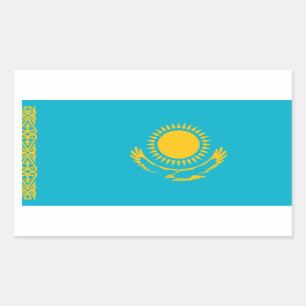 Sticker Rectangulaire Drapeau du Kazakhstan