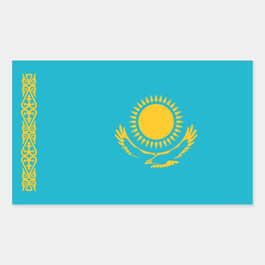 Sticker Rectangulaire Drapeau du Kazakhstan (Devant)