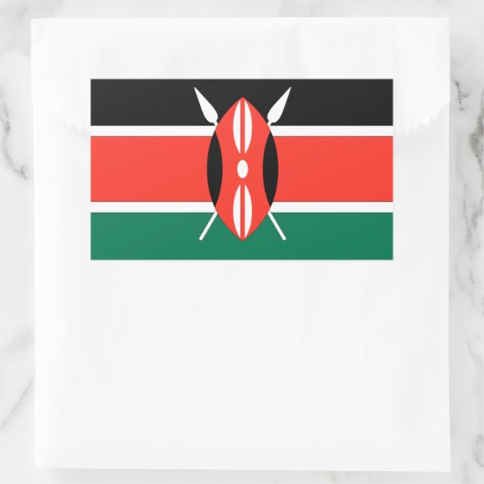 Sticker Rectangulaire Drapeau du Kenya (Sac)