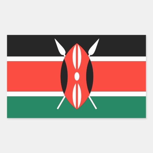 Sticker Rectangulaire Drapeau du Kenya (Devant)